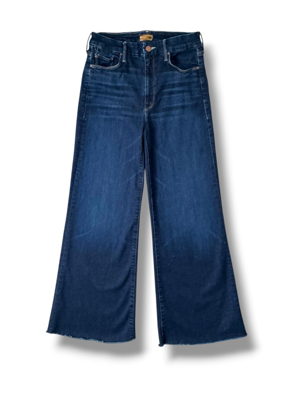 MOTHER The Roller Sneak Jeans Off Limits Blue Size 28 EUC *Frayed Hem
